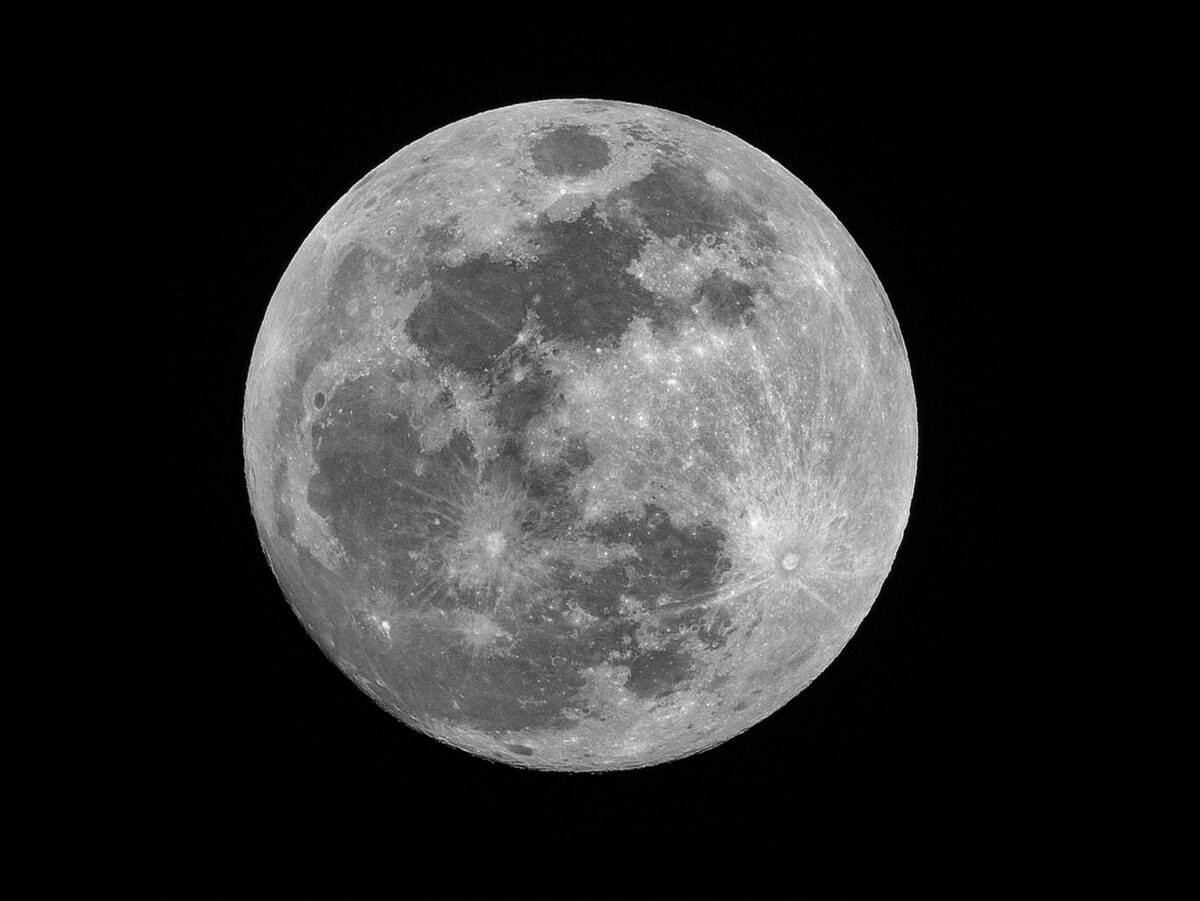 Moon surface crater far side