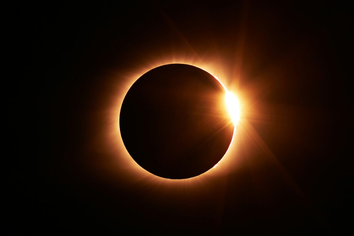 total solar eclipse corona in the sky